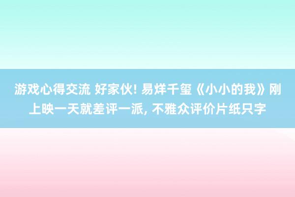 游戏心得交流 好家伙! 易烊千玺《小小的我》刚上映一天就差评一派, 不雅众评价片纸只字