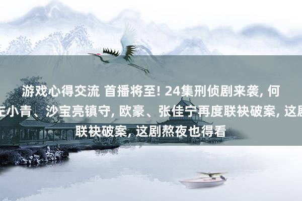 游戏心得交流 首播将至! 24集刑侦剧来袭, 何冰、黄觉、左小青、沙宝亮镇守, 欧豪、张佳宁再度联袂破案, 这剧熬夜也得看