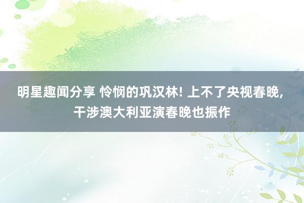 明星趣闻分享 怜悯的巩汉林! 上不了央视春晚, 干涉澳大利亚演春晚也振作