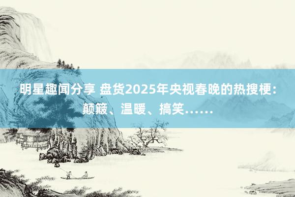 明星趣闻分享 盘货2025年央视春晚的热搜梗：颠簸、温暖、搞笑……